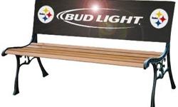 Lightweight bench with Bud light logo and Houston Texans logo on backboard. Very collectible, very nice condition. Used as display item this season. One of a kind item. Must sell.. no room for it. Cash only, 175.00 obo Conroe Serious inquiries only