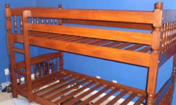 Hello, we are selling this bunk bed because we wont be using it anymore, we are replacing it with two twin beds (not looking to trade we already have the twins) Its is in good condition as you can see from the pictures. you can call at --, or email me at