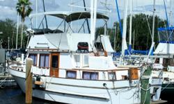 PRICE REDUCED, NO TEAK DECK!!
"Tag-A-Long ll", to the best of our knowledge, has only had two loving owners in her 33 years. She has extensive equipment, the exterior and interior are clean. The canvas on the upper deck is new as well as the bottom paint.