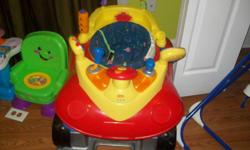 This car bouncer is so cute it makes sounds like a real car its in great shape and will make any baby happy! And other questions just ask me thank u!