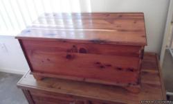 This is a Cedar Hope Chest by Lane. It is in great condition it measures 27 1/2 across, 13 1/2 depth, and 13 1/2 tall. This is a great heirloom hope chest.