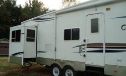 36 ft challenger fifth wheel camper forsale . like new, model tbh 34 ,not used much. has three slides living room bedroom and back bedroom. comes with three tv's and full canopy cover for storage.Priced way below book value must sell. more pictures