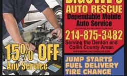 Our mechanics at Bigowl's Auto Rescue are proud to offer mobile auto repair to DFW metroplex. Bigowl's offers a wide array of services to meet your needs at the lowest prices available such as:auto repair, transmission repair, brake repair, road side