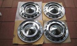 4 used 1955/56 Chevy hubcaps. Price is $200.00. Shipping included. E-mail is cole1221@cox.net.