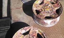 Camo hydro dipped set of 4 Chevy 17" 6 bolt aluminum wheels asking $400. If interested call 620-481-1283