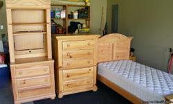 single bed with matress, tall TV etargere' with drawers, chest of drawers.&nbsp; All good condition.