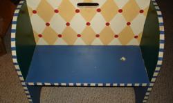 Child's size handpainted bench.&nbsp; Precious!&nbsp; In&nbsp;good condition.&nbsp; $75.00&nbsp; CASH ONLY
If interested, call (940) 691-1172