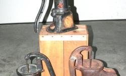 Cistern Hand Pumps Lawn Ornaments
Here are 3 very nice and old original cistern pumps, all are marked and not like the reproductions that you can buy today. First come take your choice of the 3, $55 each or take a pair for $95.
Please call me at work;
