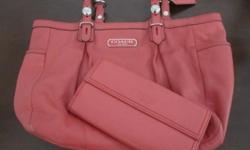 Coral Coach purse with matching wallet. Gently used, in excellent condition! Asking price just reduced!!! Cash only.