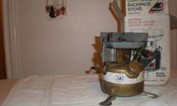 Coleman white gas back-packing stove. Used very little. In excellent working condition. Call Milo at 880-1861