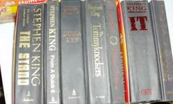 7 STEPHEN KING BOOKS IN GOOD CONDITION ALL WITH NO DUST JACKET
THE STAND (NO DUST JACKET)
DOLORES CLAIBORNE (NDJ)
DEAD ZONE (NDJ)
IT (NDJ)
FROM A BUICK 8 (NDJ)
DUMA KEY (NDJ)
THE TOMMYKNOCKERS (NDJ)