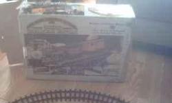 This "Great Railroad Empire" collector's toy train set has 18' of total track, 4 Cars(Engine, Tender Car(which houses 2 "C" Batteries for power to the engine), Cargo Car & Caboose), all beautifully designed with scenery's depicting the times long gone, is