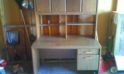 heavy wood computer desk. in good condition. i just dont have room for it.