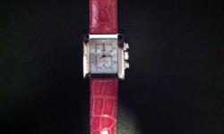 Concord, Sportivo Women's Watch
pink crocodile strap
mother of pearl face
chronograph watch
valued over $700