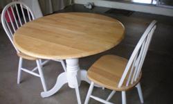 country Style Dining table with 2 chairs. Table has a light scratch but looks good from a distance. Call or email if interested&nbsp; (--) or henryloo@sbcglobal.net ask for Henry