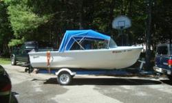 Corson 1965 15 foot. 1978 50 hp Mecury. All in excellent condition. Closed bow with under bow storage. Two regular, in good condition, swivel seats, AM/FM cassette radio. Motor recently serviced by top notch Licensed shop. Runs Great! Canvas is EXCELLENT!
