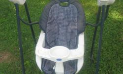 Baby swing in good condition. Asking $10.00 or best offer. Its blue and has 2 speeds on it. It even has a seat lock. If interested please email me and I will get back with you asap.