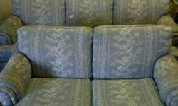 i have a couch and love seat
its a blueish color with rose pattern
its in good condition and it is sturdy
there are no tears
please call john
517 883 1100
will deliver for a fee