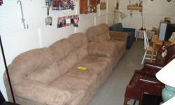 beige couch and loveseat excellent condition