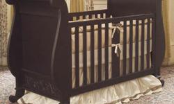 Bratt Decor
(www.brattdecor.com)
*******************
Style; Chelsea Sleigh
Color; Espresso
*******************
Original price for crib was $1452.00
Toddler bed conversion kit was $277.00
****************************
COMES FROM A SMOKE FREE HOME! EXCELLENT