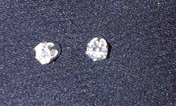 1 SET DIAMOND EAR STUDS. GOOD COLOR APPROX. 1/2 CT T.W. JEWELER CAN CONFIRM QUALITY. SERIOUS INQUIRIES ONLY.