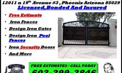 DINAMIC IRON : Security Gates , Doors , Pool Fences 602-299-3846
Residential & Commerical
Dinamic Iron Work will help design a Gate , Fence , Door to best suit your individual needs
If you are not familiar with our company and your first contact with us