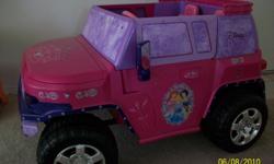 FJ cruiser. Fits 2 kids up to 130 max. lbs. Rechargeable 12V battery. With radio. Max. speed is 5 mph. Pick-up only. Low mileage. :-)