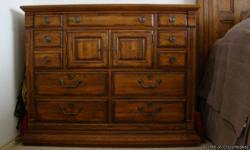 Excellent like new condition.&nbsp; Original price over $13,000.00.&nbsp; Steal for $4500.00.&nbsp;
Dressor w/mirror,&nbsp; Gentleman's chest with jewelry drawer, 2 Night Stands, Head/Foot Boards w/side boards.
Distressed Wood look.&nbsp;&nbsp;