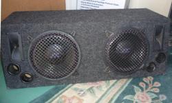 Dual Subwoofer box w/ 2 12" subs. Ea is 220 watts for total of 440 watts. $40. 909-816-6217