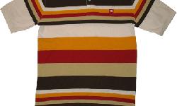 &nbsp;
STYLE: 84486
MANUFACTURED BY: ECKO
&nbsp;
ECKO polo 3 botton shirt. Has 5 color stripes of Red, Brown, White, Yellow, and Beige.100% Cotton.
Shipping Weight: 0.80 lbs
&nbsp;
Sizes: 10/12, 14/16
Color: As Shown
&nbsp;
To Order. visit: