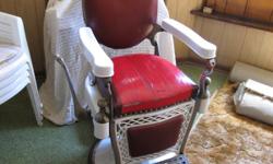 A nice working Eml J. Paidar Antique 1920's Porcelain Barber Chair
Needs Reupholstered, but mechanically in good shape
Asking $2,000.00 / OBO
Available for local pick-up only
Ph. ()-
e-mail: bartonkb@windstream.net