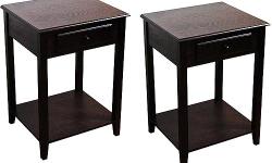 Update your dÃ©cor with this contemporary wood end table. This versatile piece is perfect for beside the bed or the living room.
?Solid wood and veneers
?1 drawer
?Strong and durable
?Lower shelf
?Dimensions: 26''H x 18''L x 15.75''W
?Model#