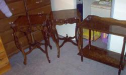 Beautiful, hand made end tables $150 for all 3 or $50 each.