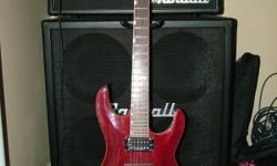 This guitar is awsome deep dark red, fun to play and sounds great. Only asking a low price because of little chip on back side. hate to see it go!