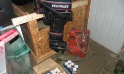 Evinrude Motor 15hp with rebuilt carburetor, new water and fuel pump, longshaft drive.&nbsp; Has weight of 9.9hp so is perfect for smaller boats. I will be including 10 cans of 2 stroke oil mix and 5 gallon gas tank with 15 foot gas line.&nbsp; Mint