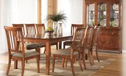 BRAND NEW "Canover" rectangular extension dining room table with 6 padded chairs, MANUFACTERED BY ASHLEY FURNITURE
***********************************************************
FOR SALE FOR ONLY $699.00 for the 7 pieces.