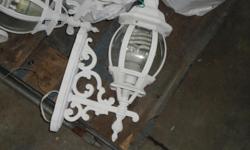 3 White Entryway Sconce Light Fixtures. 100 Watt Max. In good condition.
