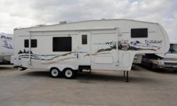 With sleeping for up to six a big ole super slide this fifth wheel is perfect for your long weekend family trips to the lake or the beach! A great big modern corner kitchen is just perfect for creating your master feast! You will awake rested and