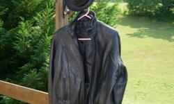 One large black Harley-Davidson fully lined, zippered sleeves, leather jacket-$150.00
One large black, fully lined Signature leather jacket-$75.00
*One light brown, size 46 JK Leather King, Thinsulate, quilt lining-$75.00
*One XL, black, fully lined,