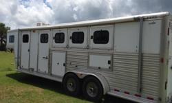 02' CM 4horse slant load horse trailer with mangers, queen bed, 5' bench, hot water tank, fresh water tank, shower, fridge, cabinets, awning..please call 337-seven-eight-nine 44-one-five after 5pm!!