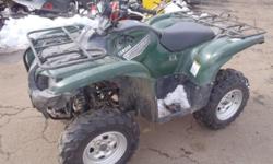 2007 Yamaha Grizzly 700 FI Four-Wheeler 4WD
1,590 odometer mileage, VIN# JY4AM09Y67C012520, 700 Fuel Injected Engine, 4WD, Digital Speedometer, Electric Start, Reverse, scratches, cracked plastic, missing front plastic piece, left rear CV boot ripped,