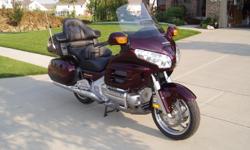 PRICE REDUCED: 2006 HONDA GOLDWING
GL18HPNAC6
&nbsp;
Color : Cabernet Red Metallic
Premium Audio/Comfort Package/ Navigation System/Anti-Lock Brakes
(Navigation Maps Updated 2011)
ABS Recall 2012 ? inspected, passed
Extended Service Contract - Through