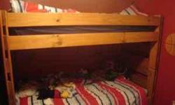 For Sale is a twin size bunk bed with dresser Solid Wood. Asking $300.