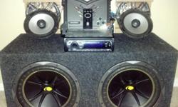 ** FOR SALE **&nbsp;ENTIRE car stereo system in EXCELLENT CONDITION for $550.00 ALL TOGETHER. This stereo system is in EXCELLENT CONDITION and I am also open to selling parts individually as well. This system consists of the following:
-- KICKER Woofers