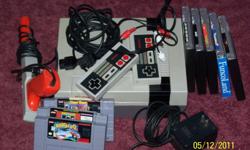 for sale nintendo game system with 5 games,gun,controllers,power cord,5 super nintendo games all for one price $125.00 or best offer if you are interested in it call me at 814-282-5163 or make me a offer on all of it you can email me at