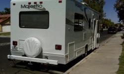Four Winds Majestic- 28 FT
Class C
Fully Contained
Gasoline/E450 Super Duty/V10
132000 miles
New Tires
New frig
New Commercial burber carpet & pad
GPS/CD player
Central Air & Heat
Generator
30 AMP
Queen BedNight Stand2 Closets
BathShowerToiletVanity
King