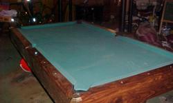 Pool table in fair condition and fully functional. Needs minor cleaning.