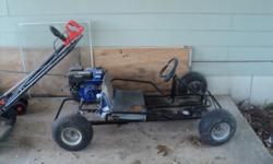 &nbsp;
old school&nbsp;thunder kart with&nbsp;new engine-6.5 hp maybe 4 hrs.needs tires,want to trade for small flatbottm alluminum boat,childrens 4-wheeler,or dirt bike.if you have something else to trade and are interested call steve 337-224-
2243