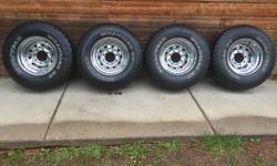 I have four Goodyear Wrangler HT Tires. Size 33x12.50x16.5 Chrome American Racing Rims, Caps and Lug nuts. $1200.00 invested asking $600.00 OBO
&nbsp;