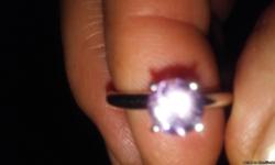 Never worn, size 6. Wonderful Valentine gift! Worth every penny. 8mm round amethyst set in sterling silver.
